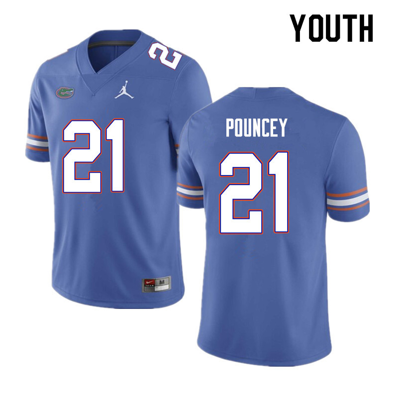 Youth #21 Ethan Pouncey Florida Gators College Football Jerseys Sale-Blue
